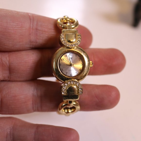 Woman caseback wirstwatch stainless steel golden tone - Picture 3 of 10